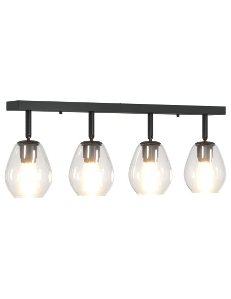 Faretto da soffitto Nero 73,5 x 13 x 26 cm Vetro e Metallo