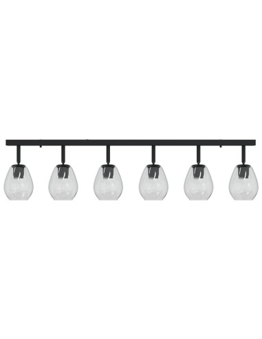 Faretto da soffitto Nero 110,5 x 13 x 26 cm Vetro e Metallo