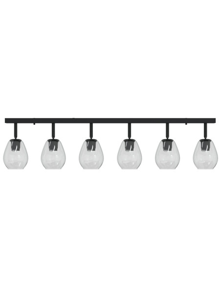 Faretto da soffitto Nero 110,5 x 13 x 26 cm Vetro e Metallo