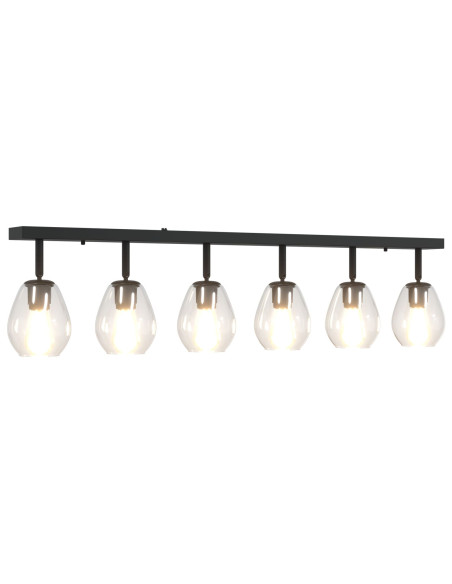 Faretto da soffitto Nero 110,5 x 13 x 26 cm Vetro e Metallo