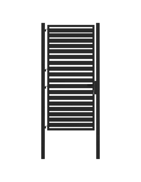 Cancello da Giardino con Serratura Nero 100x180 cm in Alluminio
