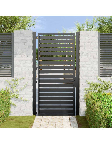 Cancello da Giardino con Serratura Nero 100x180 cm in Alluminio