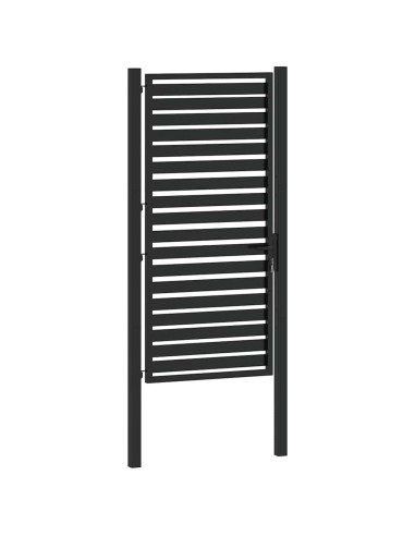 Cancello da Giardino con Serratura Nero 100x180 cm in Alluminio