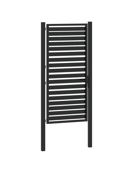 Cancello da Giardino con Serratura Nero 100x180 cm in Alluminio