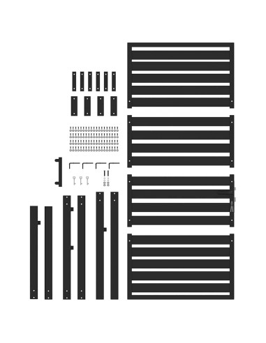 Cancello da Giardino con Serratura Nero 100x180 cm in Alluminio