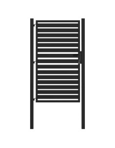 Cancello da Giardino con Serratura Nero 100x150 cm in Alluminio 2