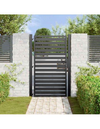 Cancello da Giardino con Serratura Nero 100x150 cm in Alluminio