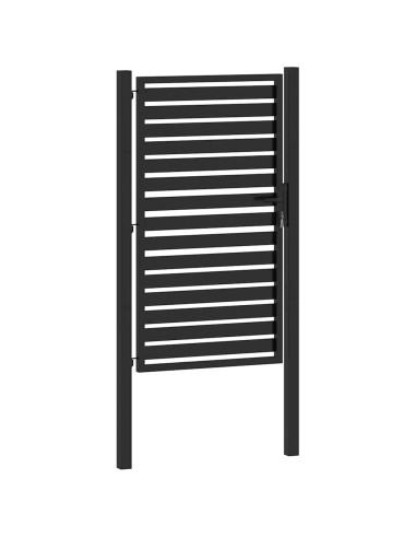 Cancello da Giardino con Serratura Nero 100x150 cm in Alluminio
