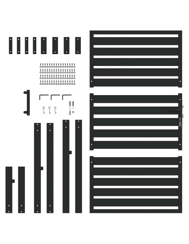 Cancello da Giardino con Serratura Nero 100x150 cm in Alluminio