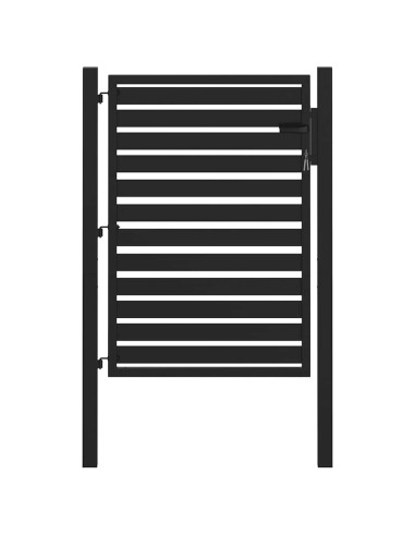 Cancello da Giardino con Serratura Nero 100x120 cm in Alluminio