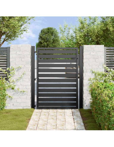 Cancello da Giardino con Serratura Nero 100x120 cm in Alluminio