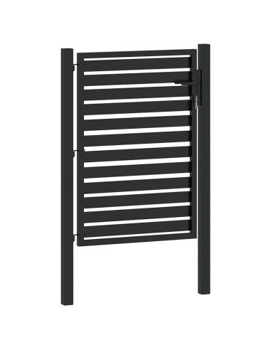 Cancello da Giardino con Serratura Nero 100x120 cm in Alluminio