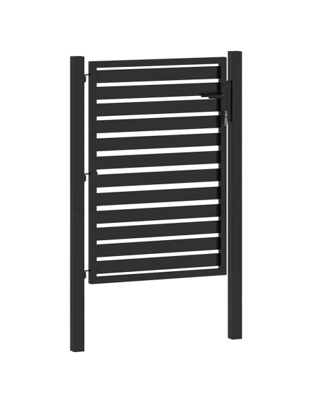 Cancello da Giardino con Serratura Nero 100x120 cm in Alluminio