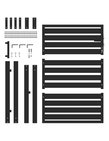 Cancello da Giardino con Serratura Nero 100x120 cm in Alluminio