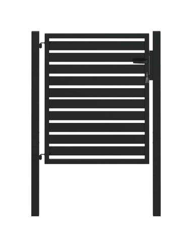 Cancello da Giardino con Serratura Nero 100x100 cm in Alluminio