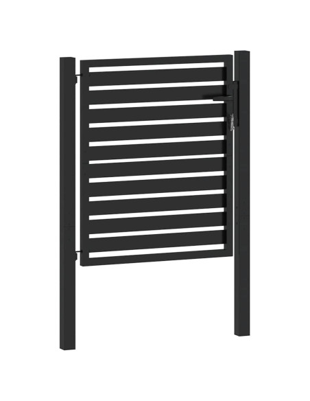 Cancello da Giardino con Serratura Nero 100x100 cm in Alluminio