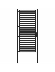 Cancello da Giardino con Serratura Nero 100x200 cm in Alluminio 2