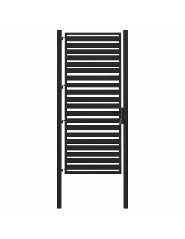 Cancello da Giardino con Serratura Nero 100x200 cm in Alluminio