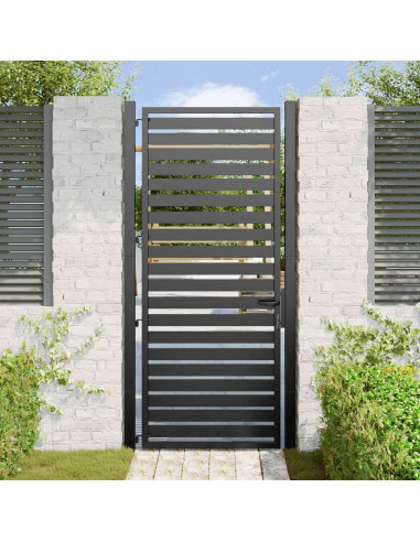 Cancello da Giardino con Serratura Nero 100x200 cm in Alluminio