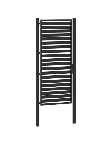 Cancello da Giardino con Serratura Nero 100x200 cm in Alluminio