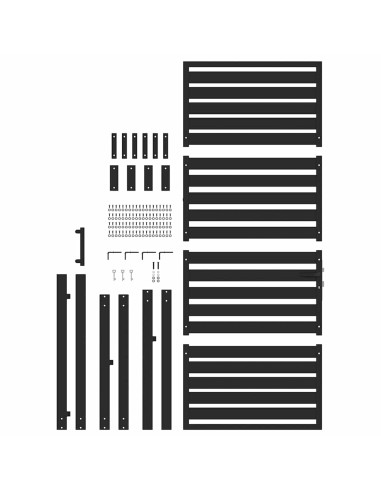 Cancello da Giardino con Serratura Nero 100x200 cm in Alluminio