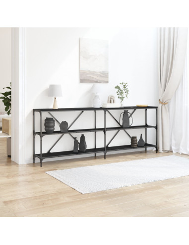 Tavolo consolle Rovere Nero 200 x 30 x 75 cm Legno multistrato