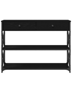 Tavolo Consolle con cassetto Rovere nero 100 x 28 x 75 cm
