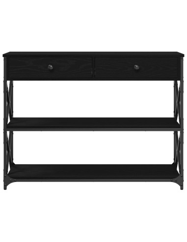 Tavolo Consolle con cassetto Rovere nero 100 x 28 x 75 cm
