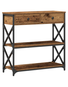 Tavolo Consolle con cassetto Legno vecchio 75 x 28 x 75 cm