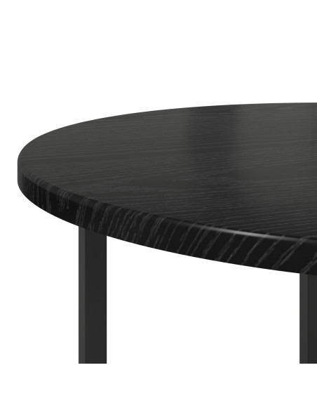 Set di 2 Tavolini in Legno di Quercia Nero e Metallo