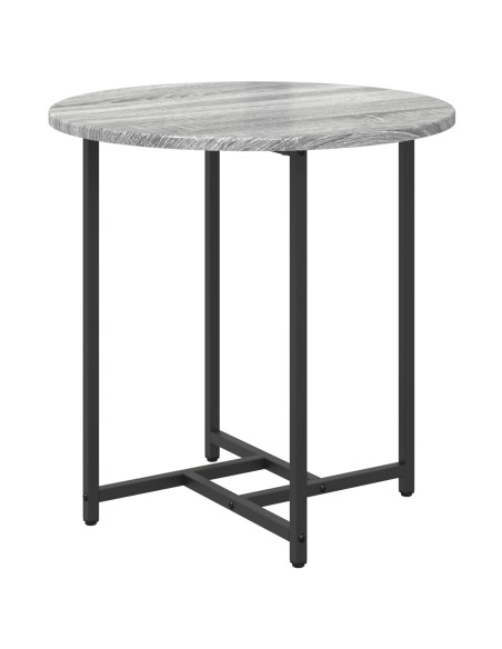 Tavolino 2 pz Grigio Sonoma in Legno Ingegnerizzato e Metallo
