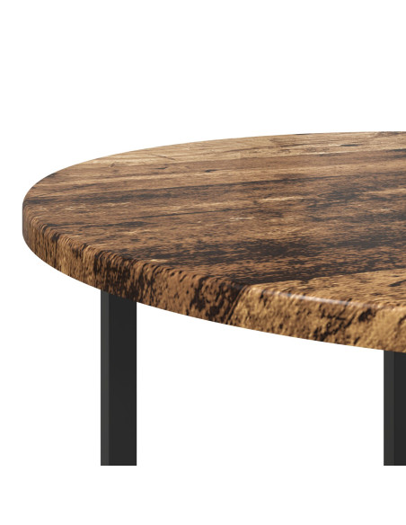 Tavolino 2 pz in Legno Vecchio e Metallo