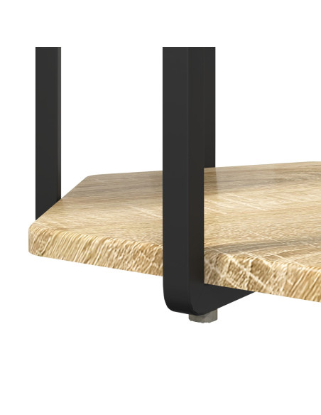 Tavolino 2 pz in Legno Ingenerizzato Rovere e Metallo