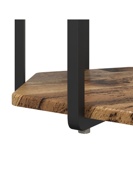 Tavolino 2 pz in Legno Vecchio e Metallo