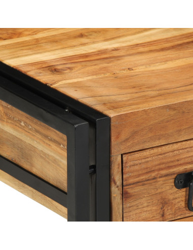 Tavolino con cassetto 40 x 40 x 50 cm Legno di Acacia Massello