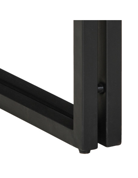 Tavolino con cassetto nero 30x30x40 cm in legno massello di mango
