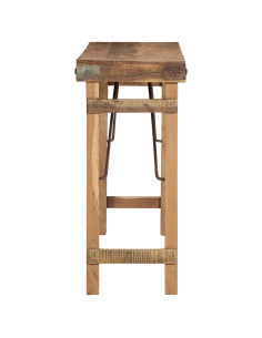 Tavolino Marrone 110 x 35 x 76 cm Legno Recuperato Massello