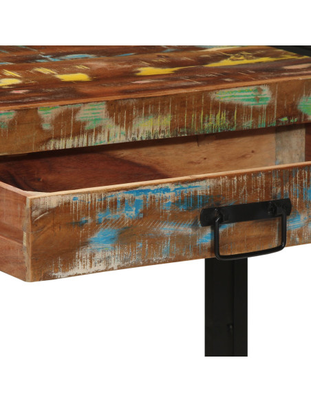 Tavolo Consolle Multicolore 120x33x75 cm Legno Massello di Recupero