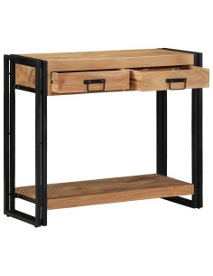 Tavolo consolle con cassetto Marrone Legno di Acacia Massello