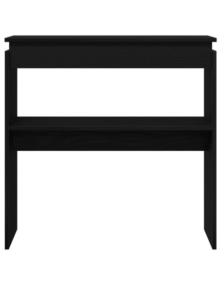 Tavolo Consolle  Nero Rovere 80x30x80 cm in Legno Ingegnerizzato