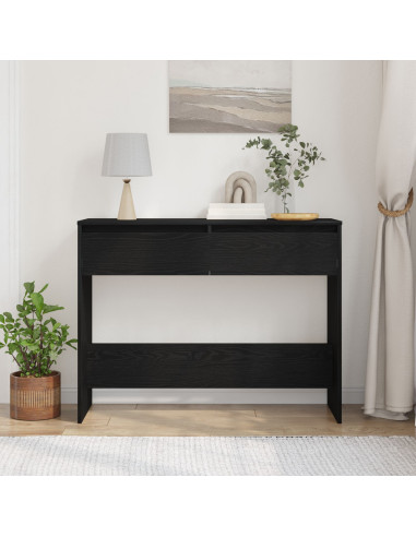 Tavolo consolle con cassetto Rovere Nero 100 x 35 x 76,5 cm