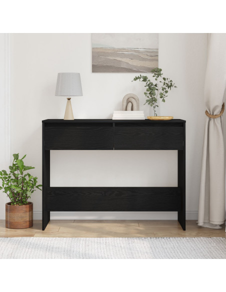 Tavolo consolle con cassetto Rovere Nero 100 x 35 x 76,5 cm