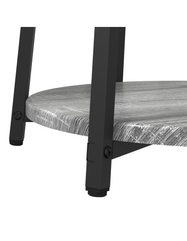 Set tavolini con lo scaffale 2 pcs Grigio Sonoma e Nero