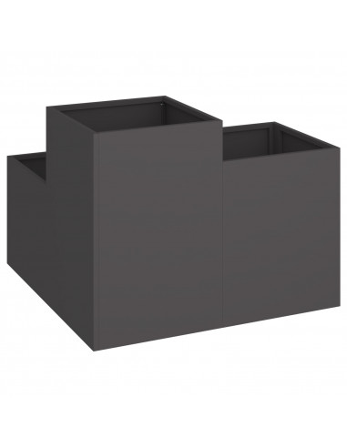 vasi da giardino  80x80x60 cm Acciaio Nero