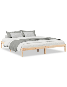 Letto Extra Lungo senza Materasso 200x220 cm in Legno di Pino 2