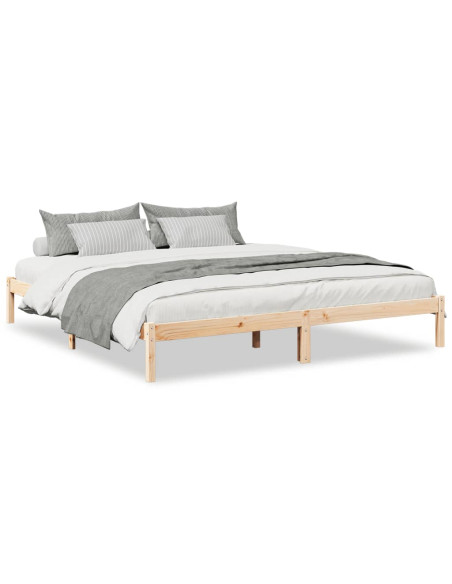 Letto Extra Lungo senza Materasso 200x220 cm in Legno di Pino