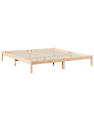 Letto Extra Lungo senza Materasso 200x220 cm in Legno di Pino