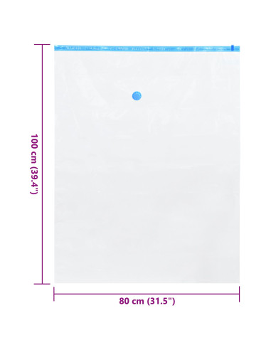 Sacchetti per Stoccaggio 10 pcs Trasparente e Blu 100 x 80 cm