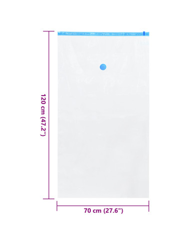 Sacchetti per Stoccaggio 5 pcs Trasparente e Blu 120 x 70 cm