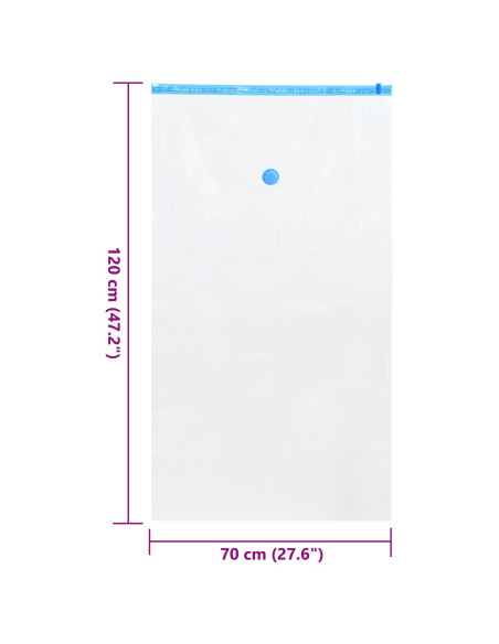 Sacchetti per Stoccaggio 5 pcs Trasparente e Blu 120 x 70 cm